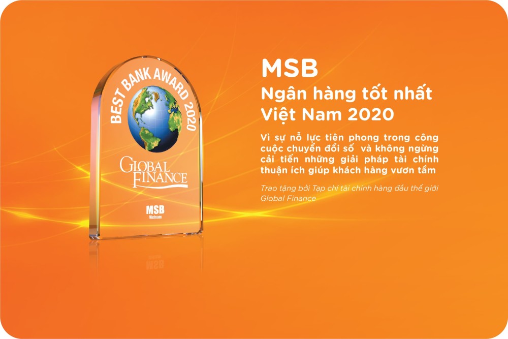 MSB được vinh danh là Ngân hàng tốt nhất Việt Nam năm 2020