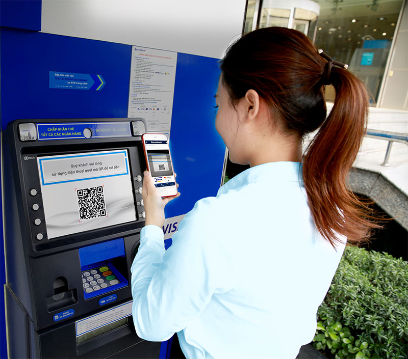 Rút tiền tại ATM Sacombank thông qua QR Code
